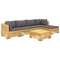 thumbnail image 2 of vidaXL 6 Piece Patio Lounge Set with Cushions Solid Wood Teak, 2 of 9