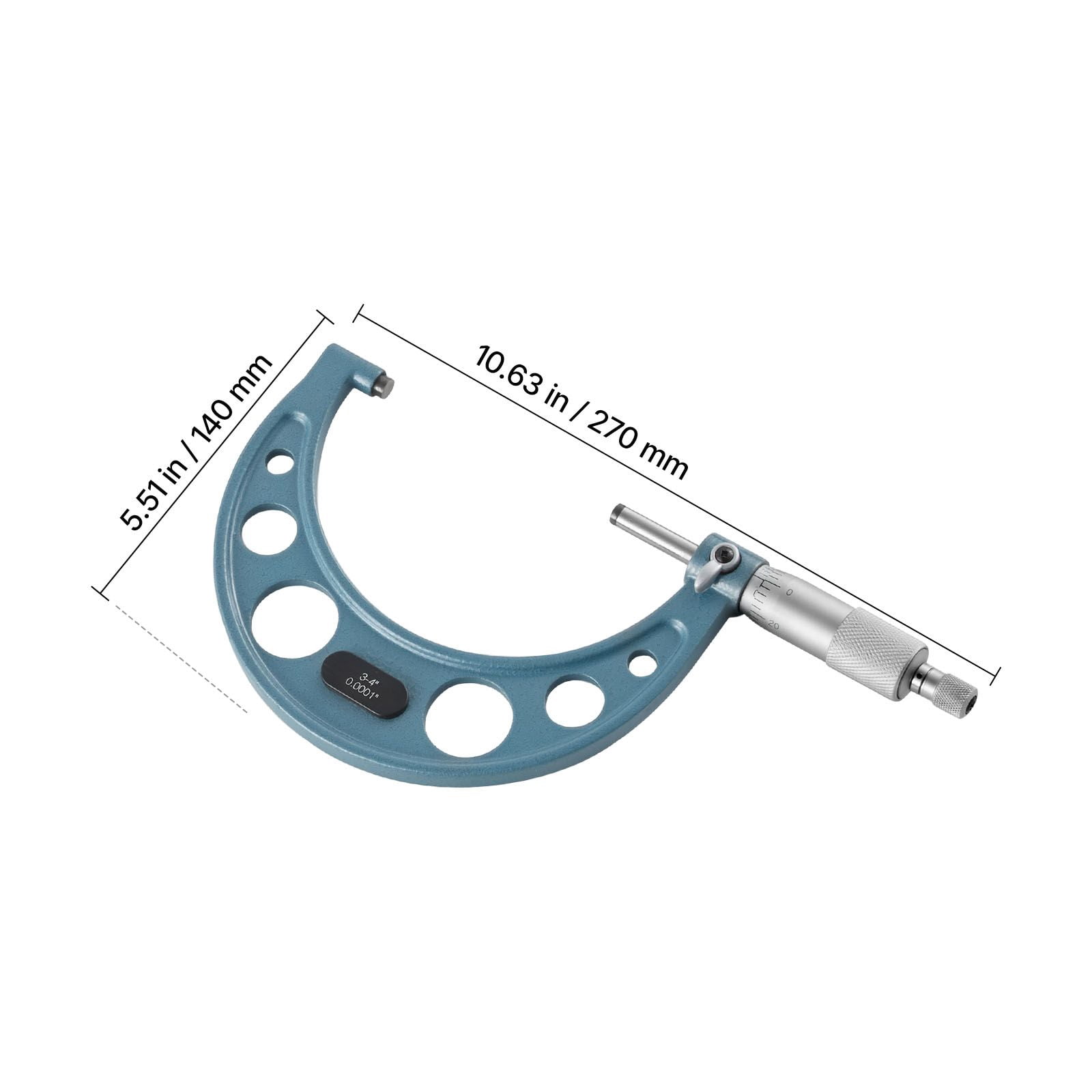 High-Precision Micrometer Set 0-6" with 5 Calibration Rods, Carbide-Tipped, for Precision Engineering Parts