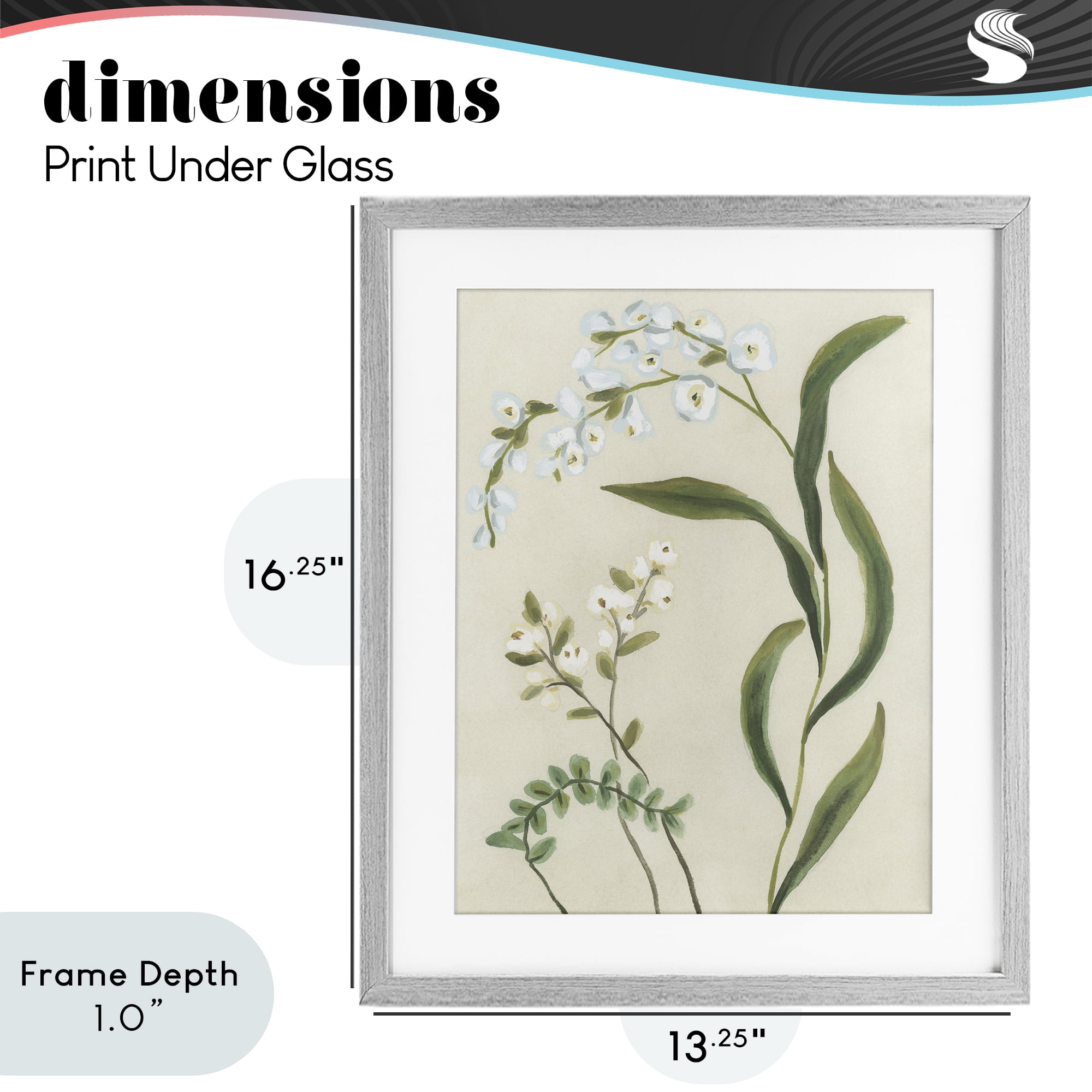 Stupell Industries Neutral Snowdrop Stems Gray Framed Print Under Glass, design by June Erica Vess