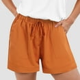 thumbnail image 5 of vigerkar Casual Shorts for Women Comfy Elastic Waist Drawstring Pocket Shorts Pants Orange, XXL, 5 of 9