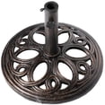 thumbnail image 1 of Gardenised QI003817 17.75 x 13.25 Po Base Décorative en Fonte pour Parasol de Patio, Brun - Rond, 1 of 13