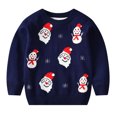 thumbnail image 2 of ibiyuan Kids Sweater Newborn Baby Girl Clothes Cotton Santa Print Christmas Knit Cardigan Long Sleeve Soft Warm Holiday Outerwear Top for Boys Girls, 2 of 5