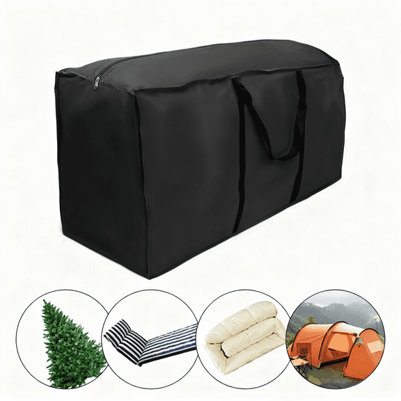 Tcwhniev 48"Lx15.3"Wx21.6"H Christmas Tree Storage Bag,Durable Waterproof Material to Protect Against Dust&Moisture,Zippered Bag with Carry Handles,Outdoor Furniture Cushion Storage Bag with Handles
