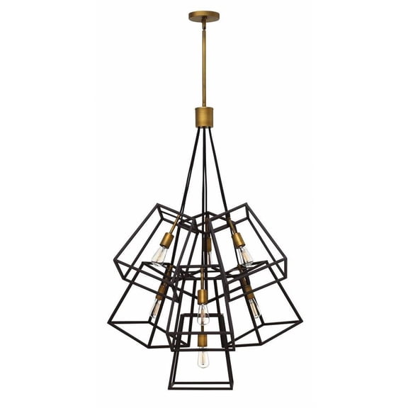 Modern Farmhouse Seven Light Chandelier-Bronze Finish Bailey Street Home 81-Bel-2022021