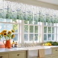 thumbnail image 6 of Blue Flowers Window Valance, Green Leaves Grass Spring Plant Farmhouse 2 Pack Decorative Curtain for Small Windows, Light Filtering Valance with 3” Rod Pocket, 60"W x 18"L, 6 of 9
