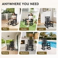 thumbnail image 4 of KINGYES HDPE Outdoor Rocking Chairs,HDPE Patio Rocker for Porch,Black, 4 of 7