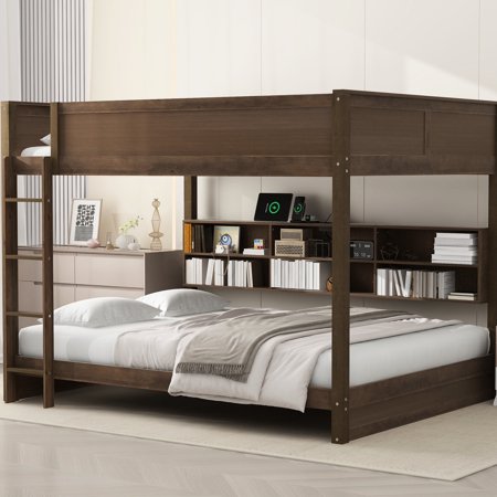 Antique Color Bunk Bed with Charging | Suitable for Any Room Style, Sturdy