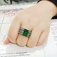 thumbnail image 4 of IP Black (Ion Plating) Stainless Steel Ring with Synthetic in Emerald for Women Style TK3774 Size 7, 4 of 4