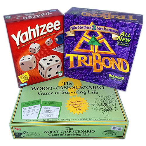 Family Game Night Board & Dice Games Set of 3 Gift Bundle Ages 8+ [3 Piece]