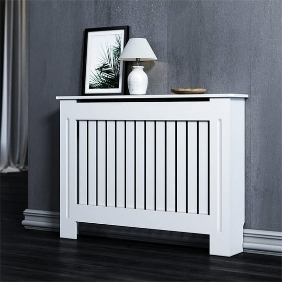 LUVODI 43.7x7.4x36 inch Vertical Radiator Cover Grill Shelf Cabinet MDF Wood Modern Traditional Furniture