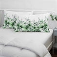 thumbnail image 4 of Green Blooms Floral Throw Pillow Covers, Farmhouse Spring Flowers Botanical Soft Breathable Pillow Cases with Invisible Zipper for Sleeping, Small Pillowcases for Couch Bed Sofa Chair 16x24 Inches, 4 of 9