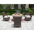 thumbnail image 5 of Round 42" Gas Fire Pit Table with Rattan Chairs, 5-Piece Outdoor Conversation Set, 5 of 8