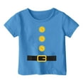 thumbnail image 4 of Chemises pour Tout-Petits Imprimé Coloré Carnaval Col Rond Manches Courtes T-Shirt Filles Hauts Bleu 2 Ans-3 Ans, 4 of 4