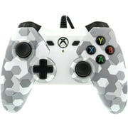 Angle View: Power A Wired Gaming Controller for Microsoft XBOX One, Arctic White Camo (Open Box - Like New)