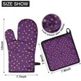 thumbnail image 6 of Purple Sun Star Swirl Pattern Kitchen Oven Mitt and Pot Holder Sets 4 Pcs for Baking, Cooking and Grilling, Heat Resistant Up To 392 °F, 6 of 7