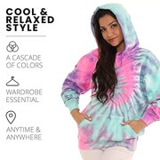 Pure Essence Tie Dye Long Sleeve Fleece Pullover Hoodie for Men and Women