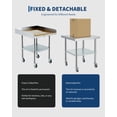 thumbnail image 5 of Stainless Steel Rolling Work Table, Commercial Prep Table with 3-Sided Fixed Backsplash & Adjustable Undershelf for Restaurant Garage - 24x24 Inch, 5 of 8
