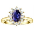 thumbnail image 2 of Star K � Classic Oval 7x5 Lady Diana Halo Genuine Iolite Ring, 2 of 9