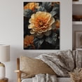 thumbnail image 2 of Designart "Coral Flower landscape Golden Marigolds" Floral & Botanical Print on Natural Pine Wood, 2 of 5