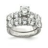Versil Sterling Silver 2-piece Cubic Zirconia Wedding Set Ring by 8