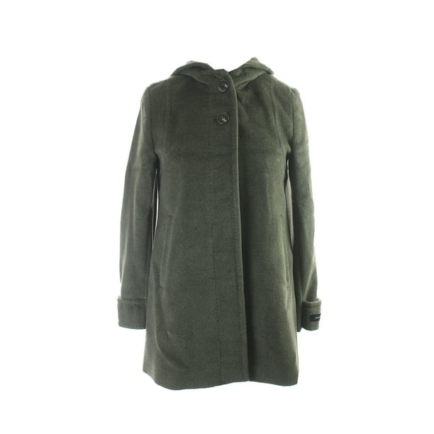 Jones York Petite Green Wool Angora Blend Hooded Coat 4p Com Green Wool Angora Blend Hooded Coat, Jones New York Petite Textured Faux Fur Coat With Hoodie