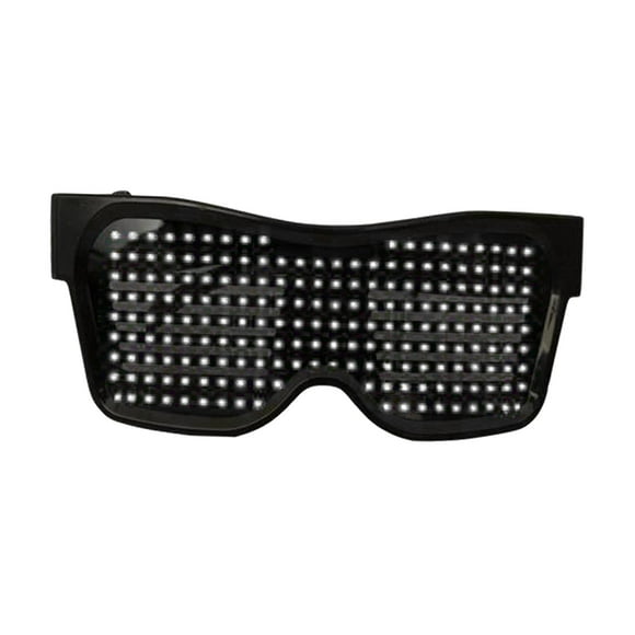 Control De Aplicación De Anteojos LED Bluetooth Sunnimix Para Raves Texto Blanco Cosplay Anime