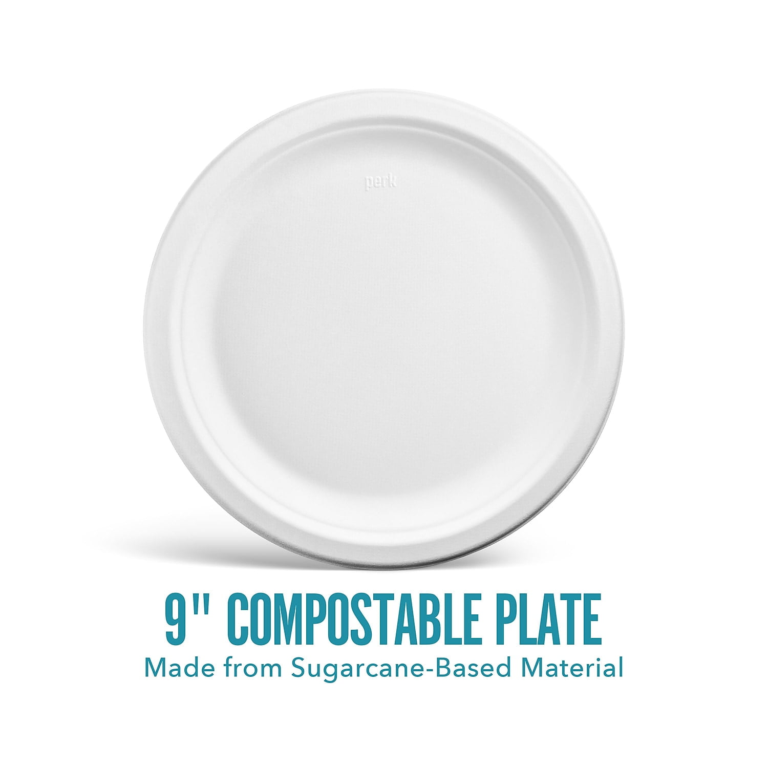 Staples Perk Compostable Paper Plates 9" White 250/Pack (PK61287)