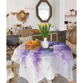 thumbnail image 4 of Purple Lavender Butterfly Square/Round Tablecloths 54x54,Contemporary Pastoral Oil Painting Table Cloth Table Cover Indoor/Outdoor Tabletop Decor for Wedding Holiday Party Dinner Baby Shower, 4 of 7