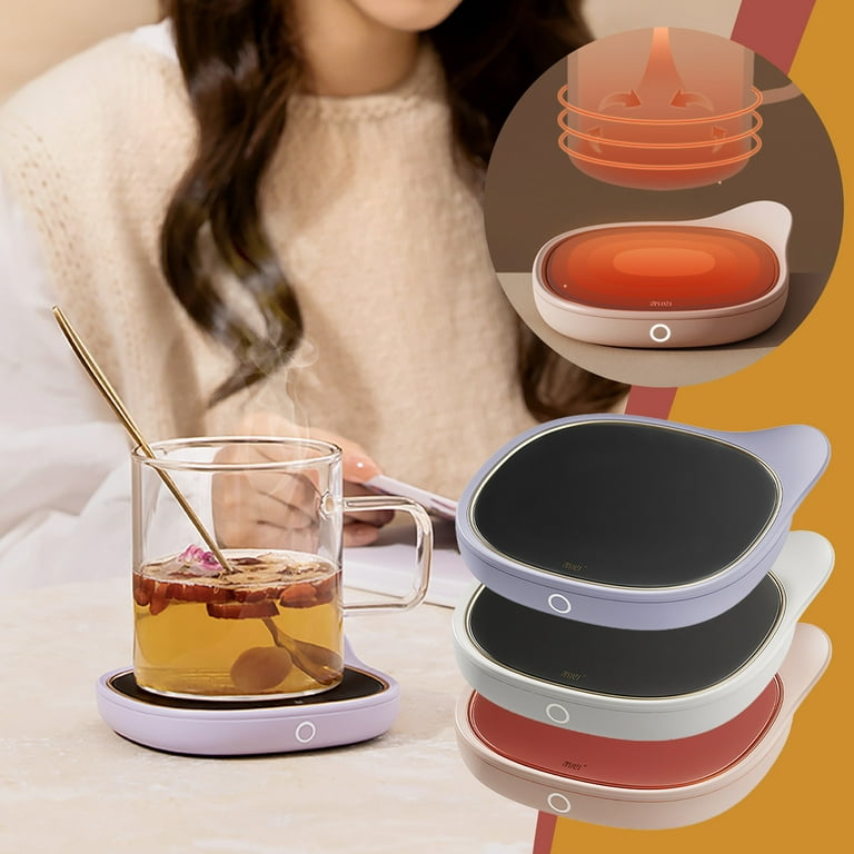 Jikolililili Cup Warmer,Electric Mug Warmers for Desk with 3 Temperature  Settings, Smart Coffee Warmer Plate for Heating Milk, Tea and Hot  Chocolate（Purple） 