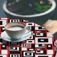 thumbnail image 2 of Ambesonne Abstract Fitted Round Tablecloth, Minimalist Retro, 45"- 56" Diameter, Vermilion and Charcoal Grey, 2 of 5