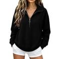 thumbnail image 2 of LTTVQM Womens Oversized Quarter Zip Up Sweatshirts Half Zip Cropped Pullover Warm Winter Outdoor Clothing, 2 of 7