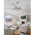 thumbnail image 2 of Ventilador de techo Curve Curio de 52" con luz LED regulable y motor DC de 6 velocidades, 2 of 7