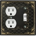 thumbnail image 1 of Metal Light Switch Plate Outlet Cover (French Victorian Frame - Single Duplex Single Toggle), 1 of 2