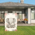 thumbnail image 3 of Amhnf Cute Elephant Mother And Baby With Roses Garden Flag For Home Outdoor Garden Yard Decor 12x18 inch, 3 of 5