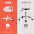 thumbnail image 6 of Swivel Rolling Stool with Wheels, Height Adjustable PU Leather Drafting Chair, Round Seat for Salon, Spa, Tattoo, Office, Home Use Pink Set of 2, 6 of 7