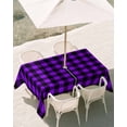 thumbnail image 2 of Outdoor Tablecloth with Umbrella Hole, Black Purple Plaid Spillproof Waterproof Outdoor Table Cover, Farmhouse Simple Buffalo Checked Patio Tablecloths for Party Picnic Camping, Rectangle 52"x70", 2 of 9