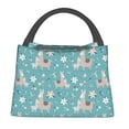 thumbnail image 2 of Vsdgher Teal Mama Llama Print Insulated Reusable Bags with Sturdy Zipper and Handles, Foldable Totes for Hot or Cold Food Bring or Delivery, 2 of 8