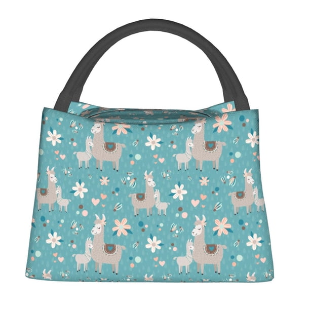 Balery Teal Mama Llama Bolsa de Aislamiento Portátil – Bolsa de Almuerzo con Forro de Aluminio Mejorado, Funda Impermeable y Fácil de Limpiar para Picnic y Caja de Almuerzo