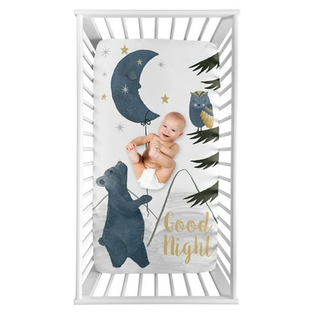 UPC: 0846480077251 | Moon Bear Photo Op Fitted Crib Sheet by Sweet Jojo Designs