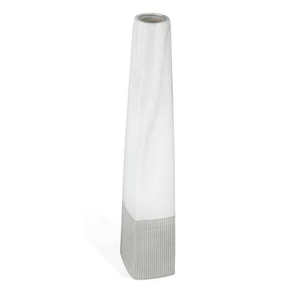 Gild Design House Raine Small Ceramic Floor Vase in White/Gray