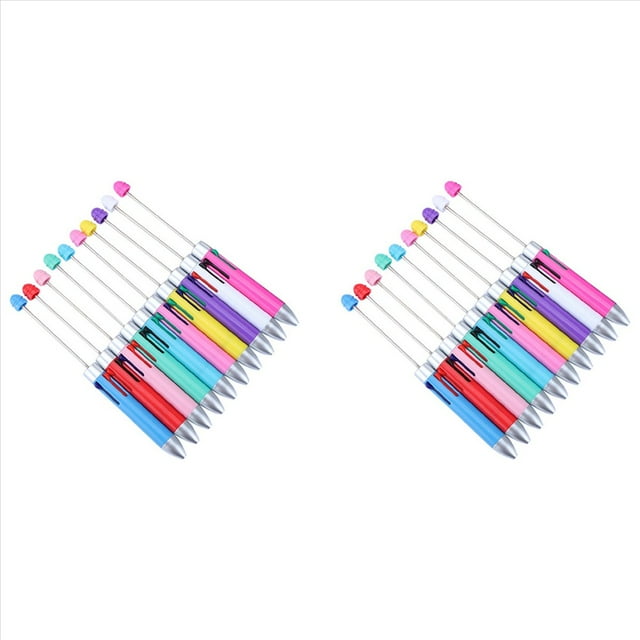 20 Uds. Bolígrafo con Cuentas de Repuesto de Cuatro Colores para Negocios DIY, Bolígrafos con Cuentas Bonitos, Rompecabezas, Joyería Multicolor, Bolígrafo con Cuentas