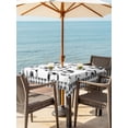 thumbnail image 3 of Outdoor Tablecloth with Umbrella Hole for Patio/Picnic/Party/Camping, Football Sports Waterproof Table Cloth Square Cover Washable, Modern Balls Black White Checkered (60"x 60"), 3 of 9