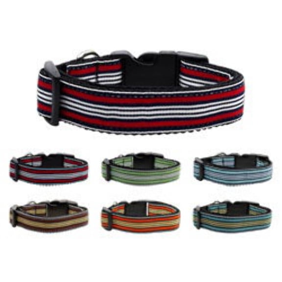Pet Dog Cat Nylon Collar or Leash, "Preppy Stripes"