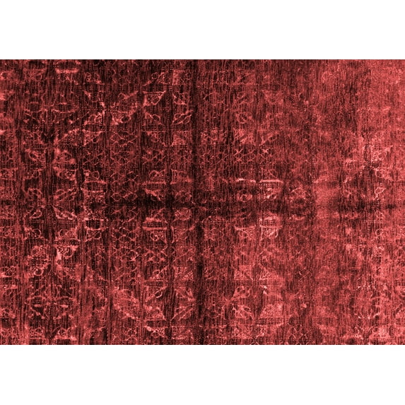 Ahgly Company Indoor Rectangle Abstract Red Modern Area Rugs, 8' x 10'