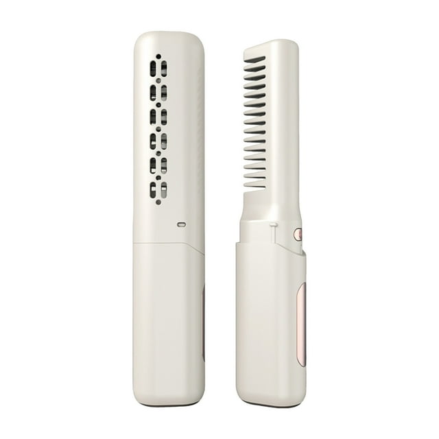 Peine de peluquería de aleación, peine de peluquería mini, doble uso, rizado, alisado, portátil, inalámbrico, 2 en 1, peines de pelo, carga USB