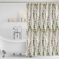 thumbnail image 3 of Green Pink Weeping Eucalyptus Shower Curtain, Waterproof Shower Curtains for Bathroom, Spring Summer Farmhouse Leaves Washable Fabric Bathtub Curtain Set Bath Decor with 12 Hooks Stall 36"x72", 3 of 8