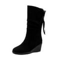 thumbnail image 4 of POROPL Winter Boots for Women Mid Calf Retro Shoes,Boots for Saving Size 7, 4 of 9