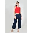 thumbnail image 4 of Jeans culotte con bolsillos frontales Juvenil, 6859 (Mezclilla tono oscuro) azul oscuro 13, 4 of 4