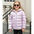 thumbnail image 2 of Aideaone Girls Puffer Jacket Packable Hooded Warmth Padded Winter Coat Metallic Shine Outerwear 10-12Years, 2 of 8