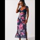thumbnail image 5 of Vestidos Largos de Verano Y2K con Encaje, Retazos, , Estampado Floral, Escote Corazón, Espalda Descubierta y Abertura para Mujer Azul S, 5 of 7